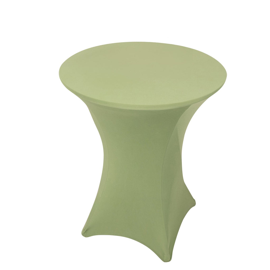 Spandex 36" Round Cocktail Table Cover Sage Green - Easy to Maintain Stretch Fitted Highboy Tablecloth - Bell Racket Store