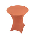 Spandex 36" Round Cocktail Table Cover Terracotta (Rust) - Easy to Maintain Stretch Fitted Highboy Tablecloth - Bell Racket Store