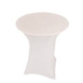Spandex 36" Round Cocktail Table Cover White - Easy to Maintain Stretch Fitted Highboy Tablecloth for Events - Bell Racket Store
