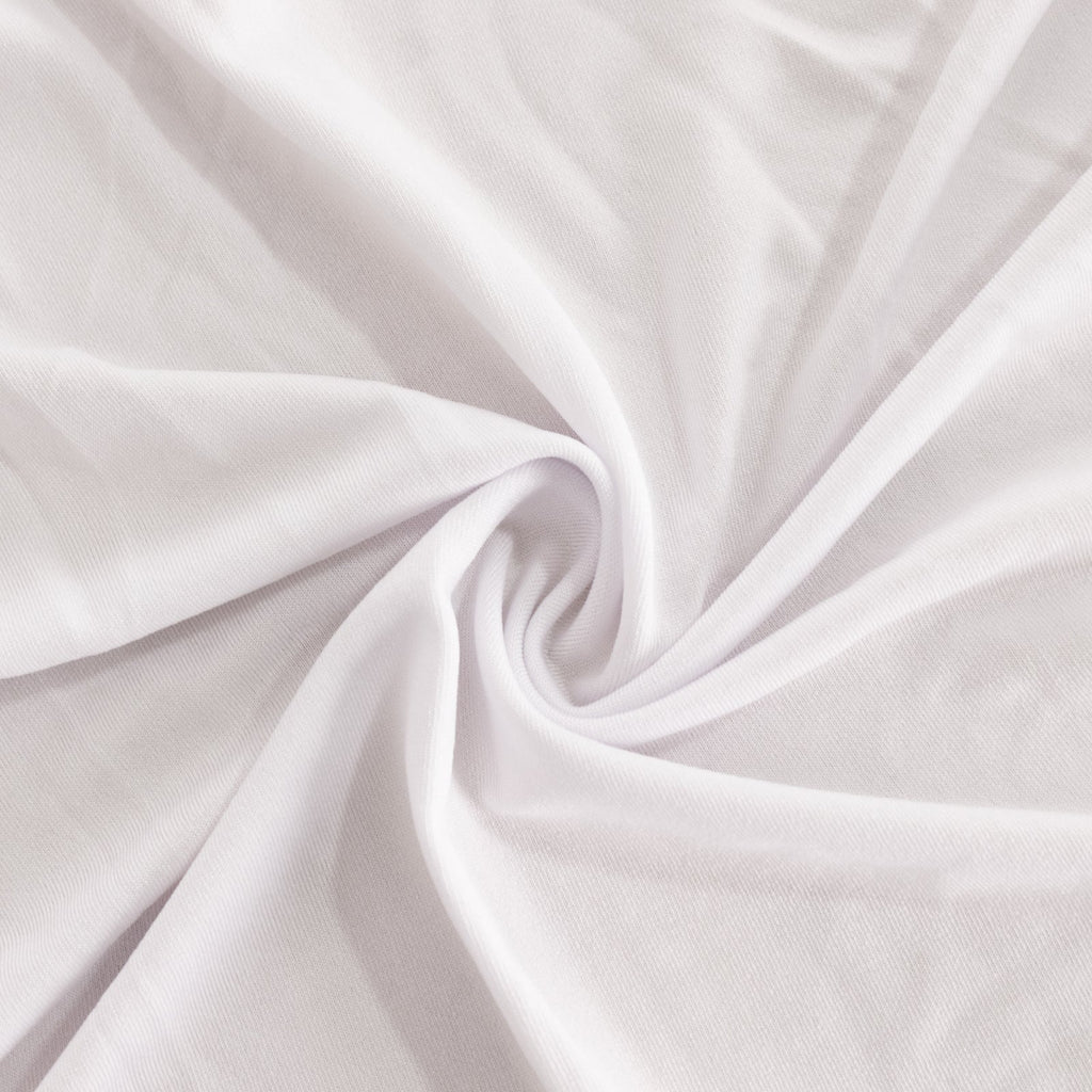 Spandex 36" Round Cocktail Table Cover White - Easy to Maintain Stretch Fitted Highboy Tablecloth for Events - Bell Racket Store