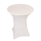 Spandex 36" Round Cocktail Table Cover White - Easy to Maintain Stretch Fitted Highboy Tablecloth for Events - Bell Racket Store