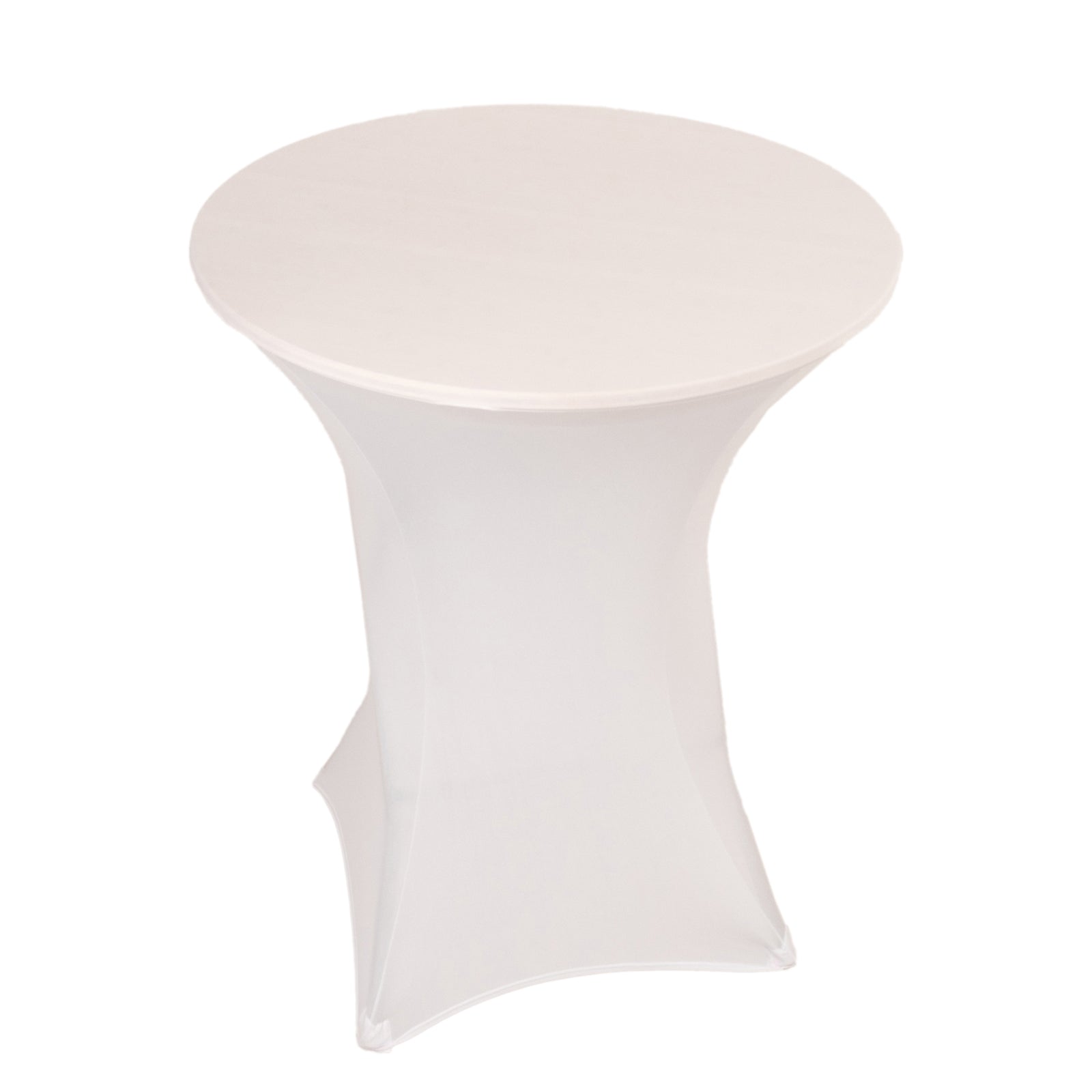 Spandex 36" Round Cocktail Table Cover White - Easy to Maintain Stretch Fitted Highboy Tablecloth for Events - Bell Racket Store