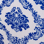Spandex Banquet Chair Cover Fitted Cover in Royal Blue - Stretch 160gsm Fabric with Foot Pockets & Damask Pattern - Bell Racket Store