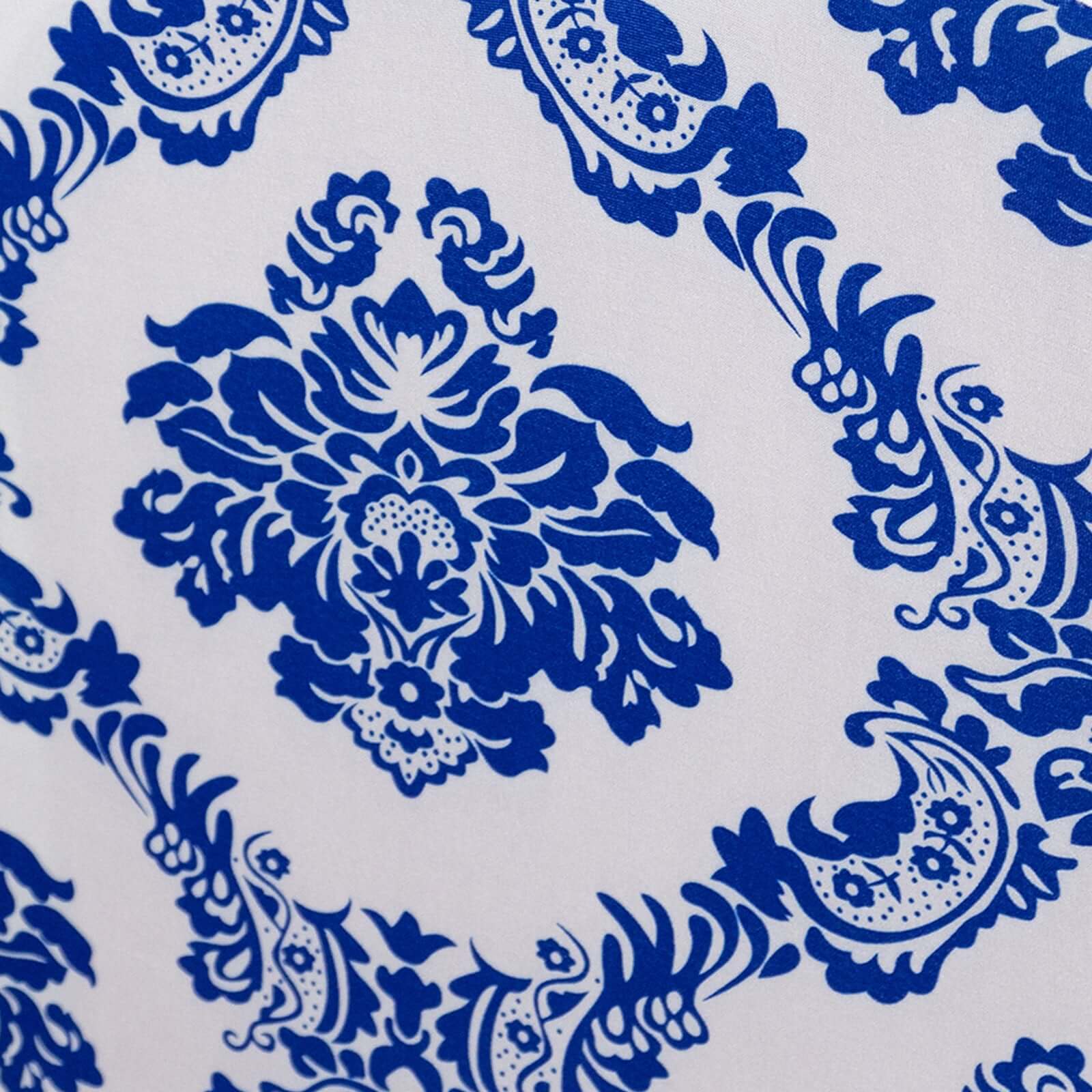 Spandex Banquet Chair Cover Fitted Cover in Royal Blue - Stretch 160gsm Fabric with Foot Pockets & Damask Pattern - Bell Racket Store