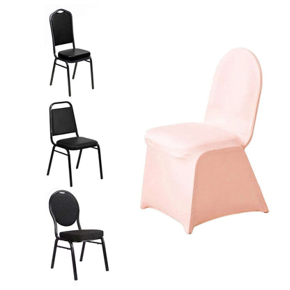 Spandex Chair Cover for Banquet Chairs Blush - Stretch 160GSM Fabric with Slip - On Slipcover - NestOCart
