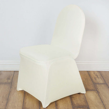 Spandex Chair Cover for Banquet Chairs Ivory - Stretch 160GSM Fabric with Slip - On Slipcover - NestOCart