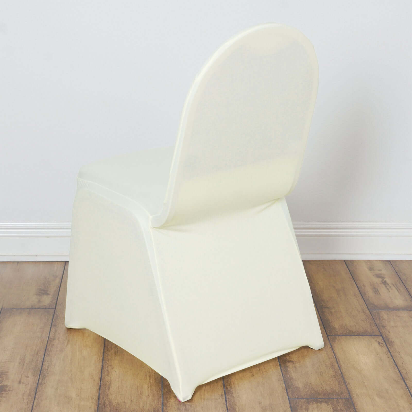 Spandex Chair Cover for Banquet Chairs Ivory - Stretch 160GSM Fabric with Slip - On Slipcover - NestOCart