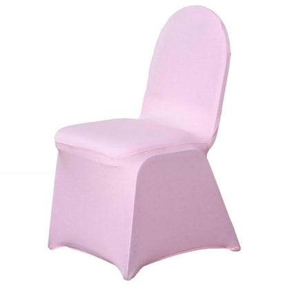 Spandex Chair Cover for Banquet Chairs Pink - Stretch 160GSM Fabric with Slip - On Slipcover - NestOCart