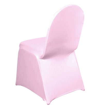 Spandex Chair Cover for Banquet Chairs Pink - Stretch 160GSM Fabric with Slip - On Slipcover - NestOCart