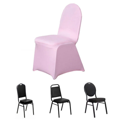 Spandex Chair Cover for Banquet Chairs Pink - Stretch 160GSM Fabric with Slip - On Slipcover - NestOCart