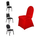 Spandex Chair Cover for Banquet Chairs Red - Stretch 160GSM Fabric with Slip-On Slipcover