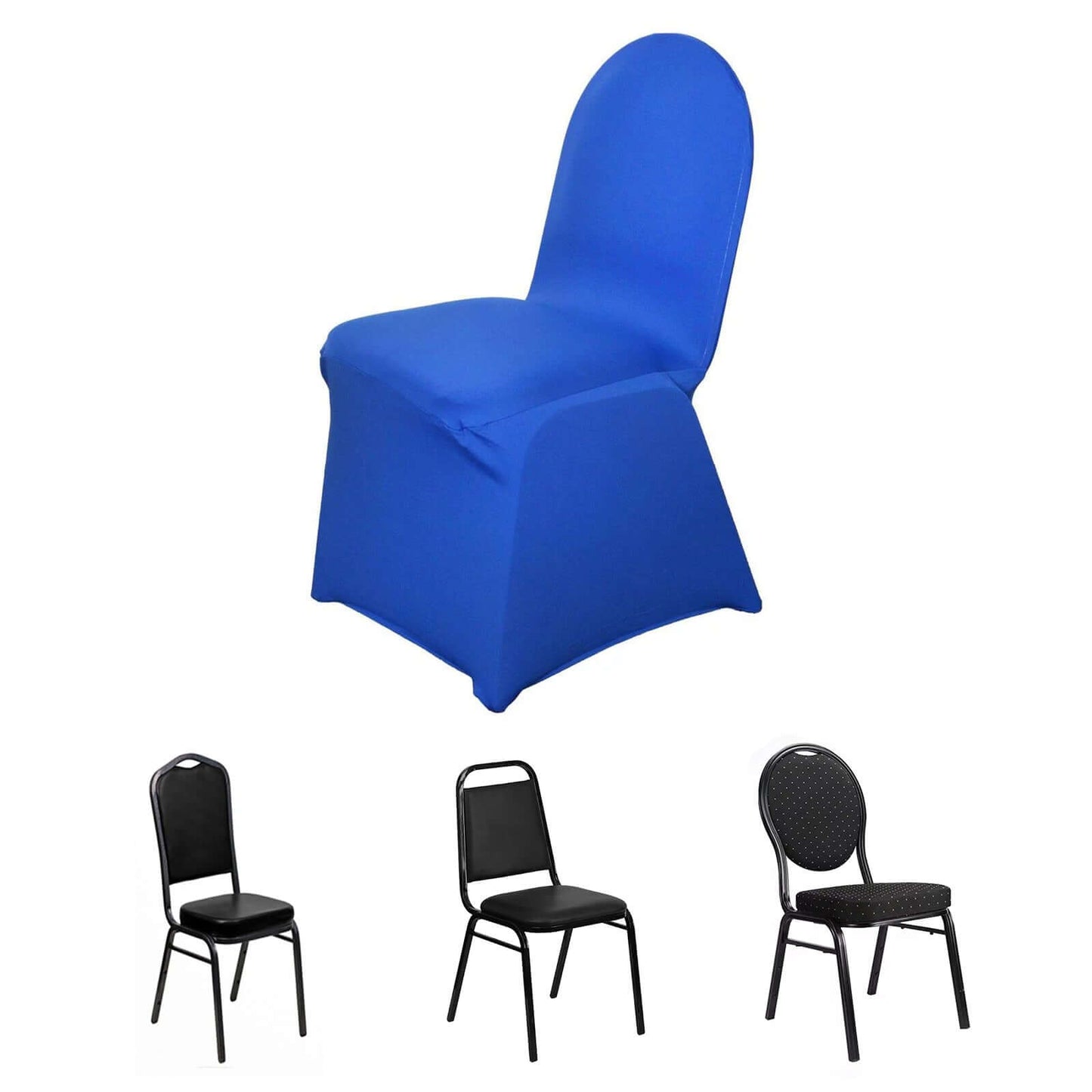Spandex Chair Cover for Banquet Chairs Royal Blue - Stretch 160GSM Fabric with Slip - On Slipcover - NestOCart