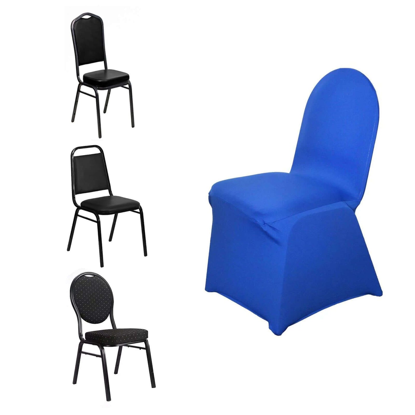 Spandex Chair Cover for Banquet Chairs Royal Blue - Stretch 160GSM Fabric with Slip - On Slipcover - NestOCart