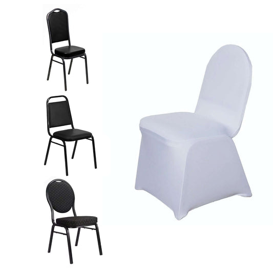 Spandex Chair Cover for Banquet Chairs White - Stylish Stretch 160GSM Fabric with Slip - On Slipcover for Sophisticated Gatherings - NestOCart