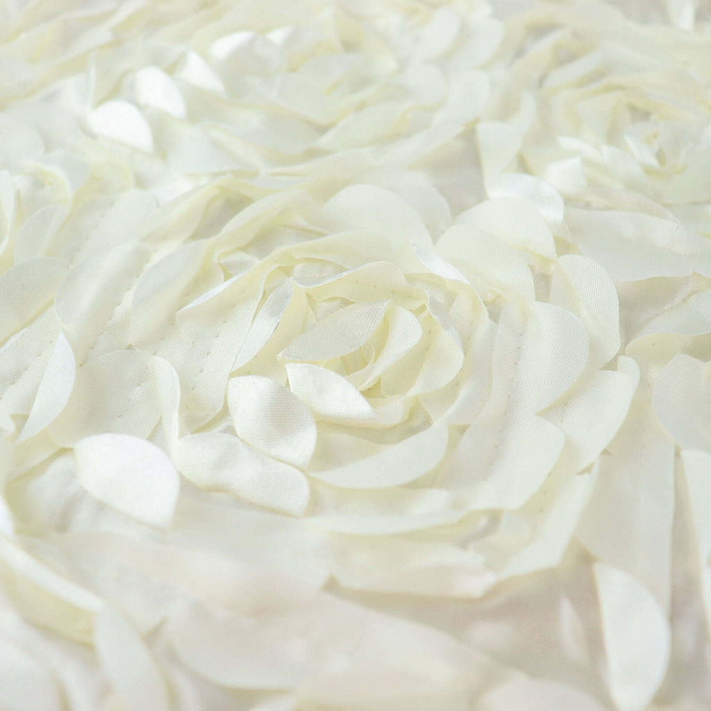 Spandex Chair Cover Ivory for Folding Chairs - Durable Stretch Fitted Slipcover with Satin Rosette Design - Bell Racket Store