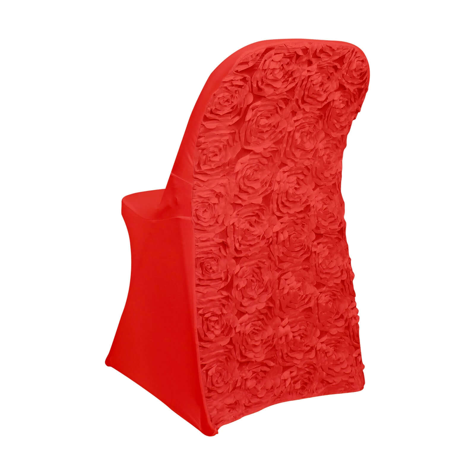 Spandex Chair Cover Red for Folding Chairs - Durable Stretch Fitted Slipcover with Satin Rosette Design - Bell Racket Store