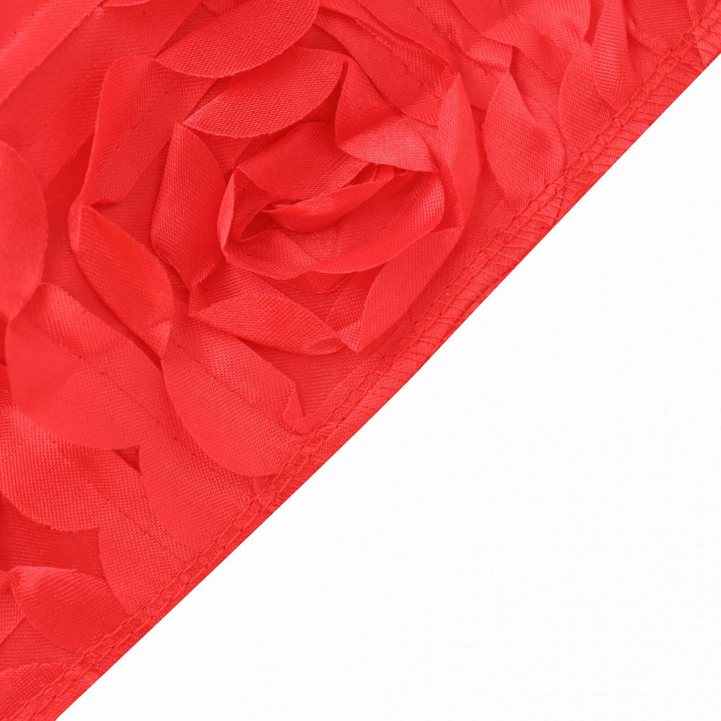 Spandex Chair Cover Red for Folding Chairs - Durable Stretch Fitted Slipcover with Satin Rosette Design - Bell Racket Store