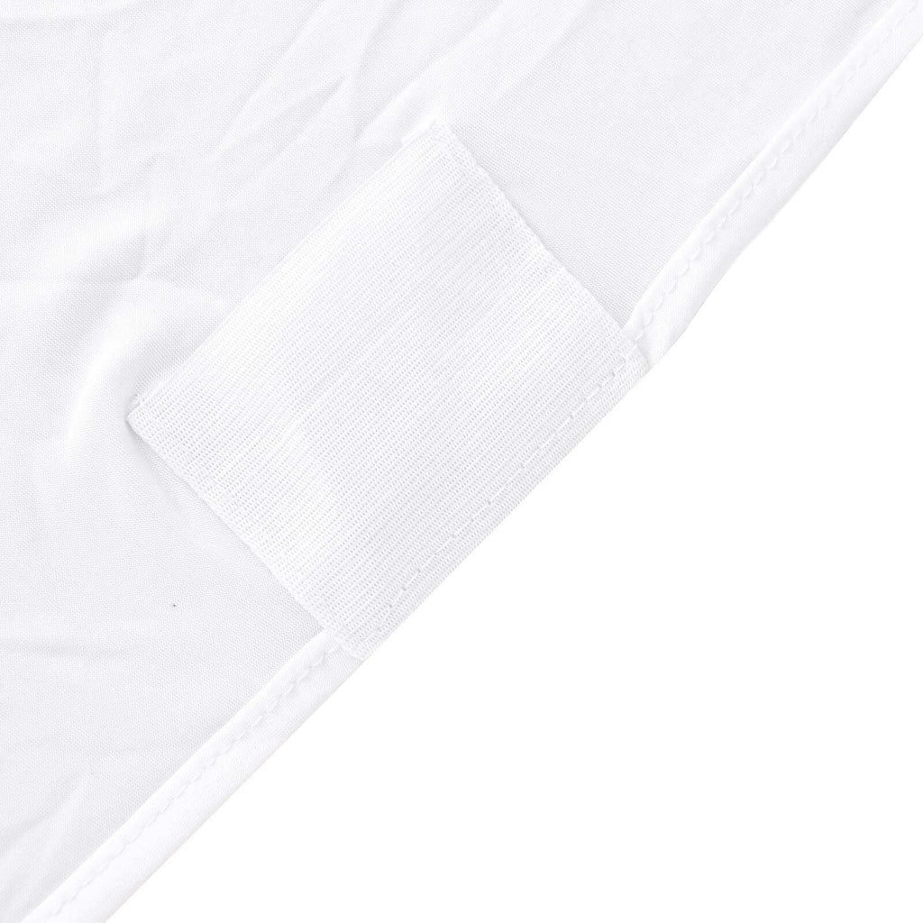 Spandex Chair Cover White for Folding Chairs - Durable Stretch Fitted Slipcover with Satin Rosette Design for Classy Events - Bell Racket Store