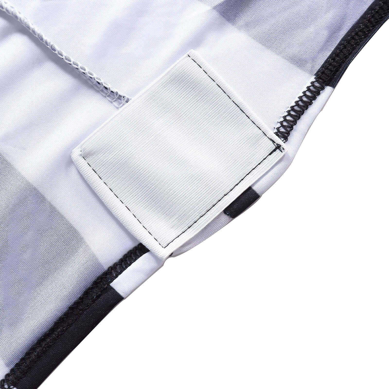 Spandex Chair Cover with Foot Pockets for Banquet Chairs Black/White 2" Stripes - Durable 160GSM Fitted Slipcover for Weddings & Gatherings - Bell Racket Store