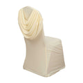 Spandex Chair Cover with Ruched Swag Back and Foot Pockets for Banquet Chairs Ivory - Fitted Slipcover - Bell Racket Store