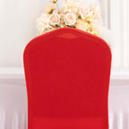 Spandex Chair Cover with Ruffle Pleated Skirt for Banquet Chairs Red - 1 - Piece Stretch Fitted Slipcover - Bell Racket Store