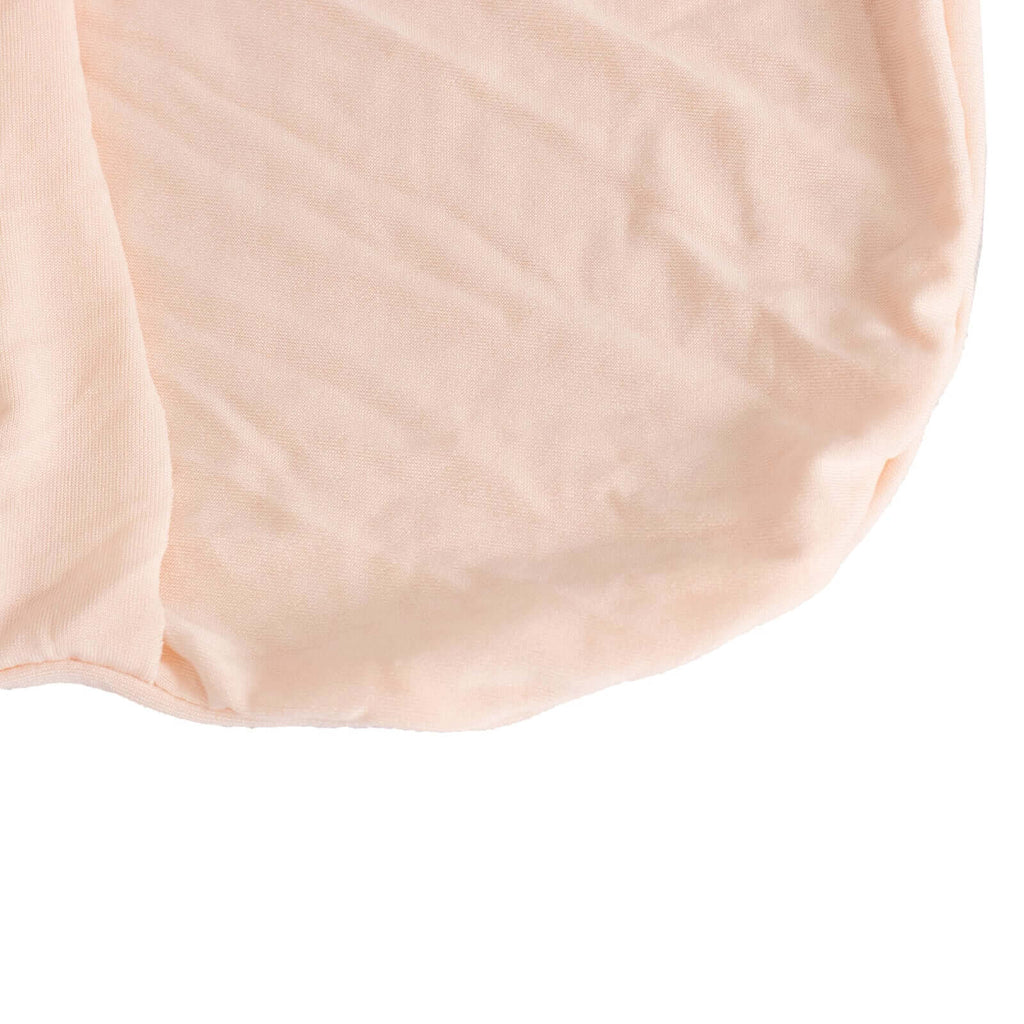 Spandex Chair Cover with Silver Rhinestone Buckled Sash Band Blush - Stretch Fitted Slipcover - Bell Racket Store