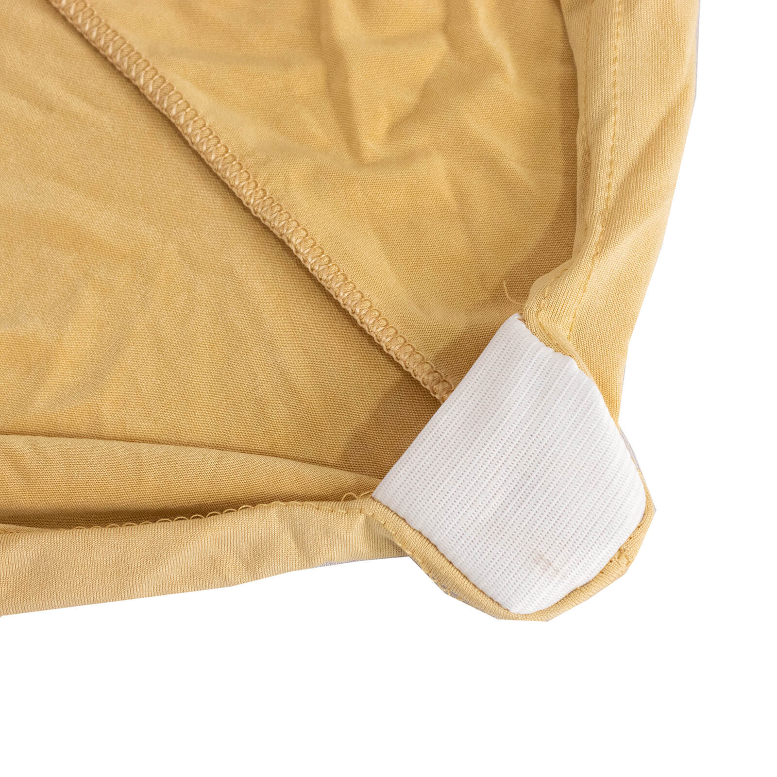 Spandex Chair Cover with Silver Rhinestone Buckled Sash Band Champagne - Stretch Fitted Slipcover - Bell Racket Store