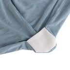 Spandex Chair Cover with Silver Rhinestone Buckled Sash Band Dusty Blue - Stretch Fitted Slipcover - Bell Racket Store