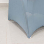 Spandex Chair Cover with Silver Rhinestone Buckled Sash Band Dusty Blue - Stretch Fitted Slipcover - Bell Racket Store