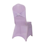 Spandex Chair Cover with Silver Rhinestone Buckled Sash Band Lavender Lilac - Stretch Fitted Slipcover - Bell Racket Store