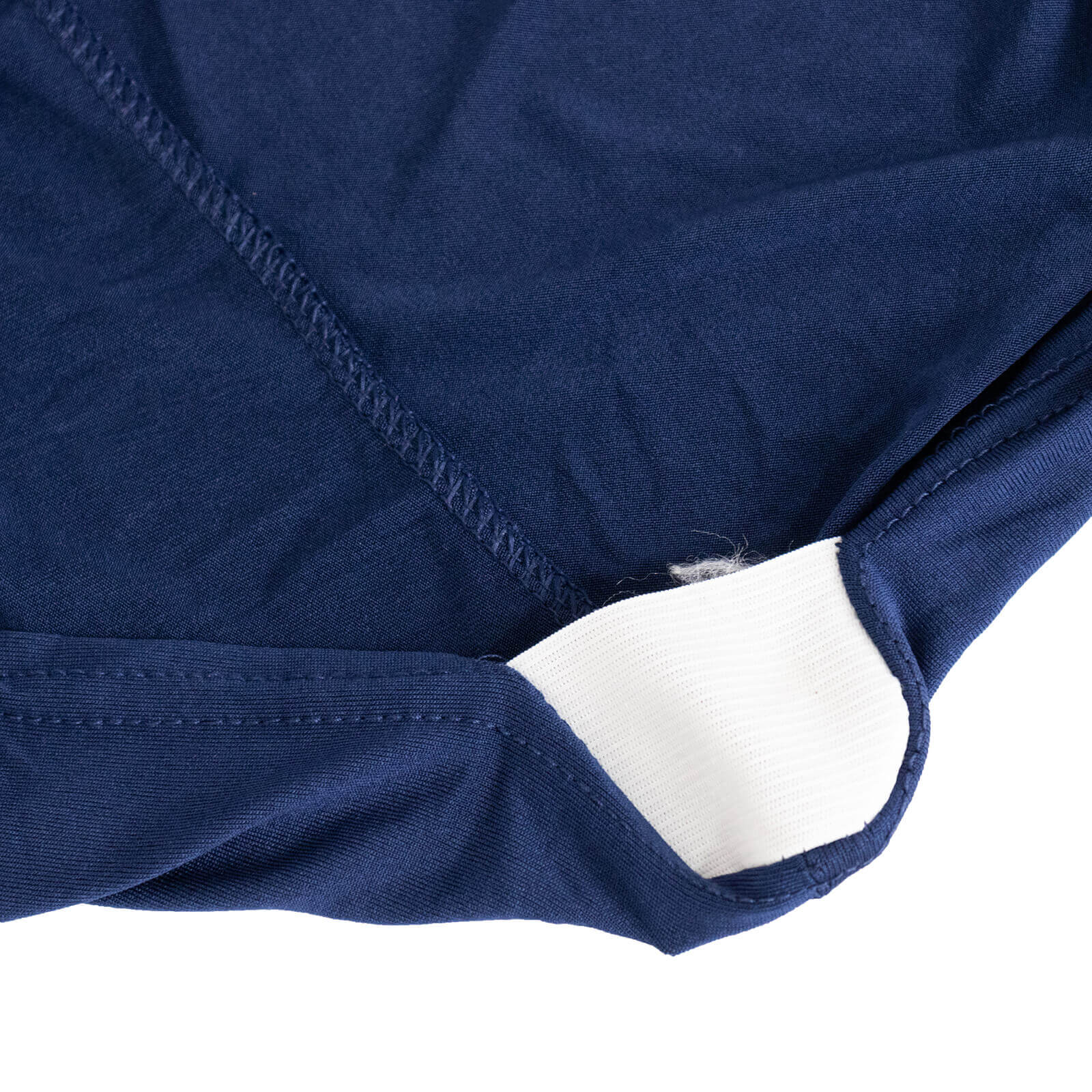 Spandex Chair Cover with Silver Rhinestone Buckled Sash Band Navy Blue - Stretch Fitted Slipcover - Bell Racket Store