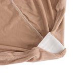 Spandex Chair Cover with Silver Rhinestone Buckled Sash Band Nude - Stretch Fitted Slipcover - Bell Racket Store