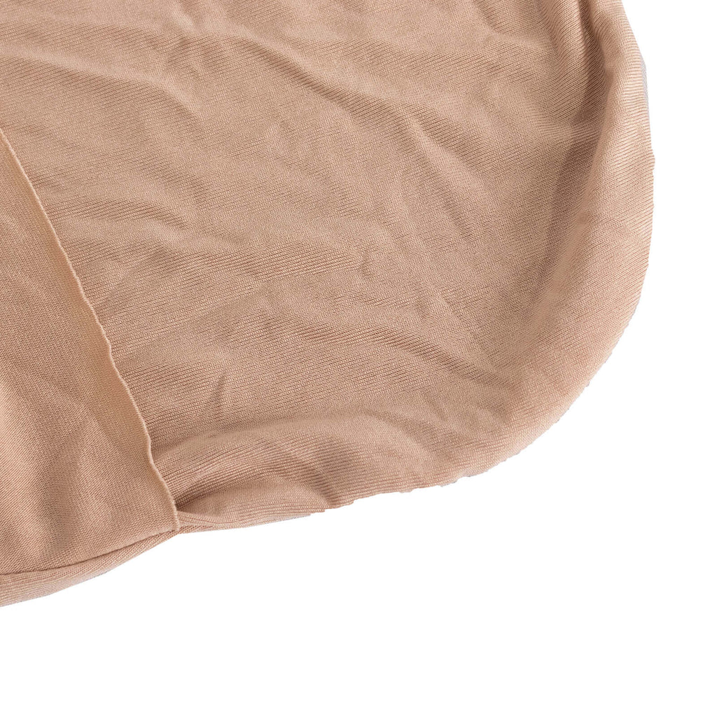 Spandex Chair Cover with Silver Rhinestone Buckled Sash Band Nude - Stretch Fitted Slipcover - Bell Racket Store