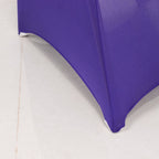 Spandex Chair Cover with Silver Rhinestone Buckled Sash Band Purple - Stretch Fitted Slipcover - Bell Racket Store