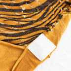 Spandex Chair Cover with Wave Embroidered Sequins for Banquet Chairs Gold/Black - Glittering Stretch Fitted Slipcover - Bell Racket Store