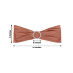 5 Pack Stretch Spandex Chair Sashes Terracotta (Rust) - Reusable Chair Bands with Silver Diamond Ring Slide Buckle 5"x14"
