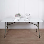 Spandex Rectangle 96"x30" Tablecloth Top Cover White - Stretchy, Wrinkle Free & Fitted Table Topper