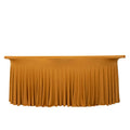 Spandex Rectangle 72"x30" Table Skirt Gold with Wavy Skirt - Like Effect Stylish Table Cover for Weddings, Banquets & Trade Shows - Bell Racket Store