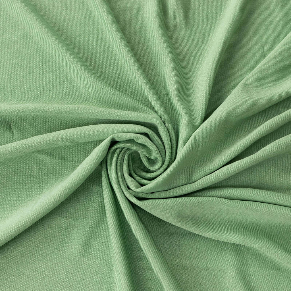 Spandex Rectangle 72"x30" Table Skirt Sage Green with Wavy Skirt - Like Effect Table Cover - Bell Racket Store