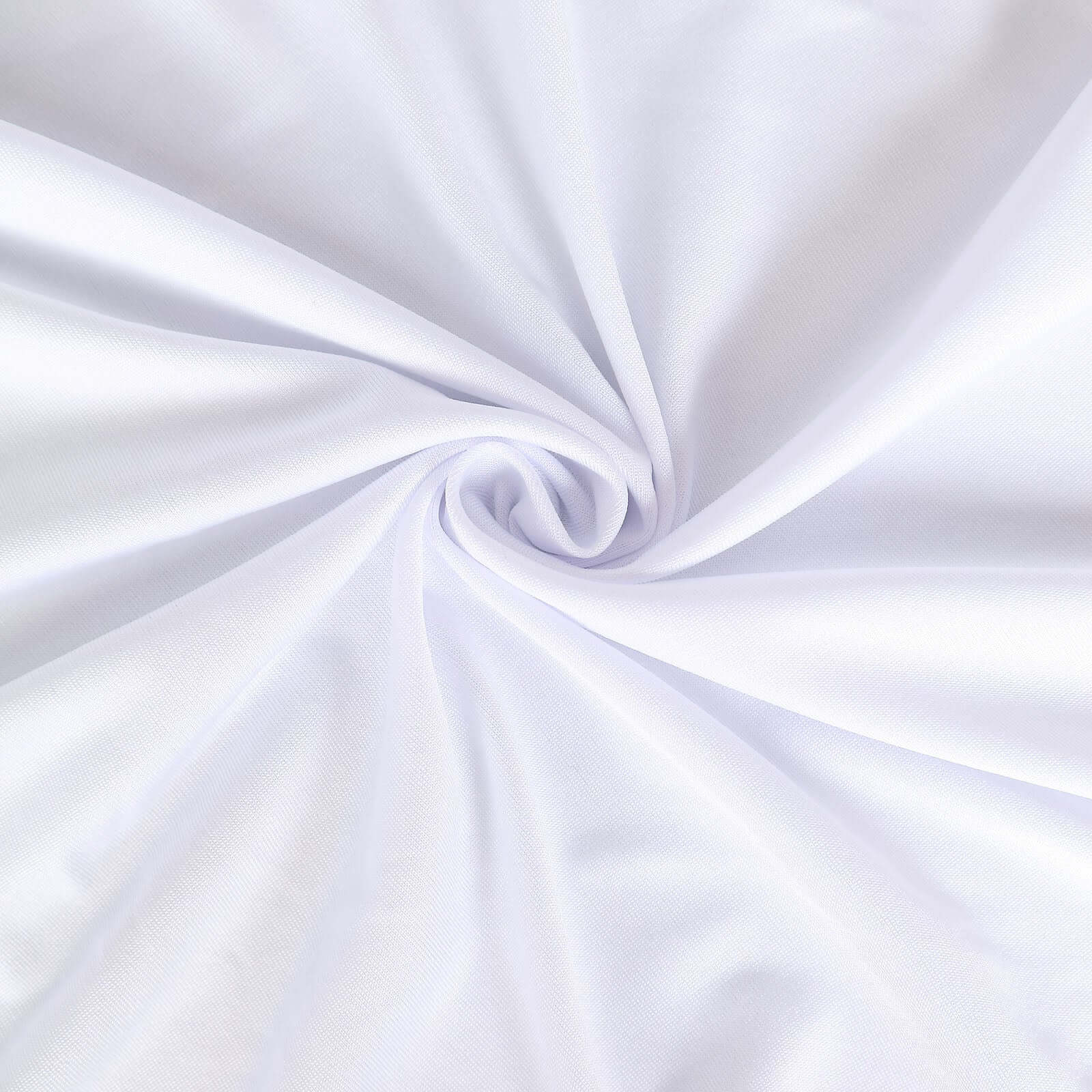 Spandex Rectangle 72"x30" Table Skirt White with Wavy Skirt - Like Effect Stylish Table Cover for Weddings, Banquets & Trade Shows - Bell Racket Store