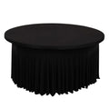 Spandex Round 5ft Table Skirt Black with Wavy Skirt - Like Effect Stylish Table Cover - Bell Racket Store