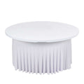 Spandex Round 5ft Table Skirt White with Wavy Skirt - Like Effect Stylish Table Cover for Weddings, Banquets & Trade Shows - Bell Racket Store
