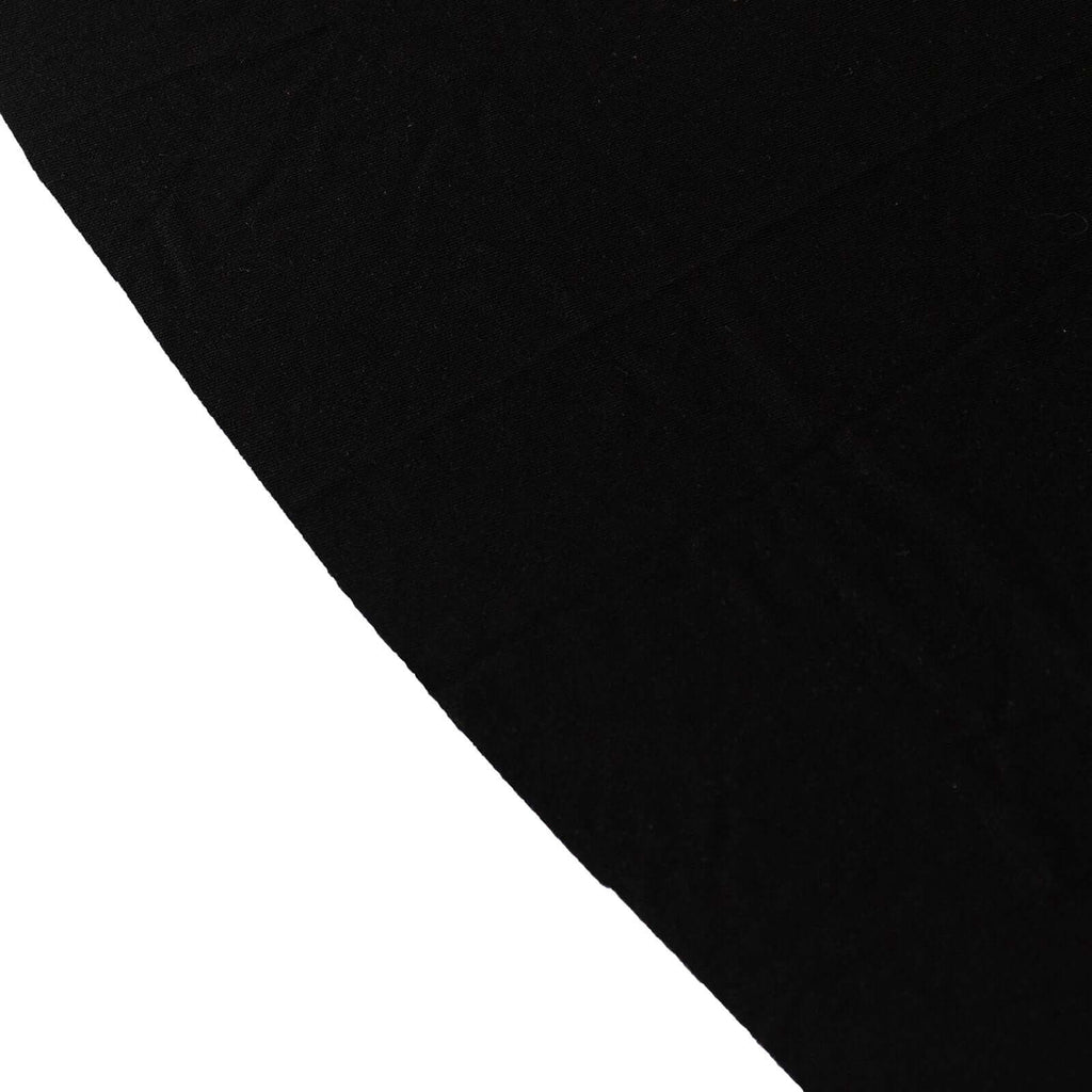 Spandex Round 6ft Table Skirt Black with Wavy Skirt - Like Effect Stylish Table Cover - Bell Racket Store
