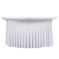 Spandex Round 6ft Table Skirt White with Wavy Skirt - Like Effect Stylish Table Cover for Weddings, Banquets & Trade Shows - Bell Racket Store