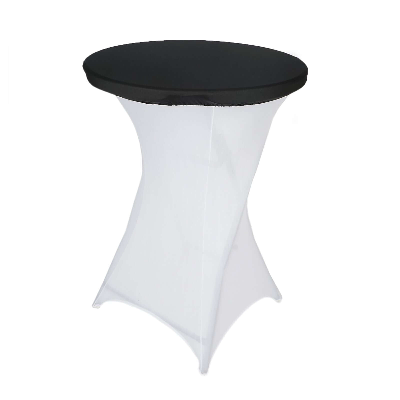 Spandex Table Top Cover Black Fitted Cocktail Topper - Wrinkle - Free Table Topper - NestOCart