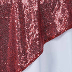 Sequin 72"x72" Table Overlay Square Tablecloth Burgundy - Sparkly Table Cover