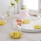 12 Pack 4" Clear Gold Mini Crown Treats Party Favor Boxes, Small Treats Jar Party Favor Boxes With Dome Lid