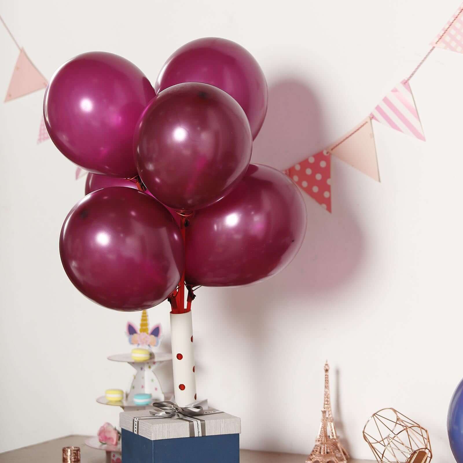 25 Pack 12" Shiny Pearl Eggplant Latex Helium or Air Balloons