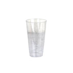 12-Pack Plastic Party Cups Clear Silver Glitter - Durable Disposable Tumblers for Drinks 17oz 6"