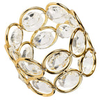 4 Pack Shiny Gold Acrylic Crystal Gem Beaded Napkin Rings